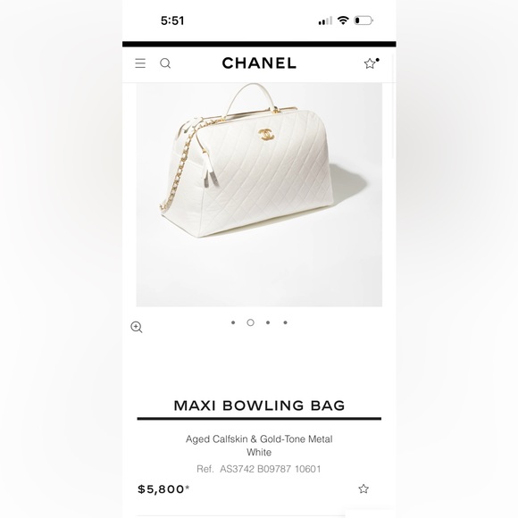 Authentic Chanel bag purse black caviar leather $5800 Bowler quilted - Picture 12 of 16